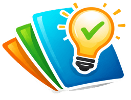 FactsDeck logo — colorful cards with a lightbulb and checkmark