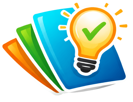 FactsDeck logo — colorful cards with a lightbulb and checkmark