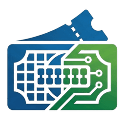 Ticket IT logo — a ticket stub crossed with a circuit board
